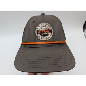 Stihl Legendary Quality Snapback Hat Brown Orange Rope Ripstop Trucker Cap